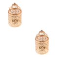 thumbnail image 1 of Guardoinrt Electroplated Metal Birdcage Shape Tea Light B- Candle Holder Rose Gold Type B 2Set, 1 of 6