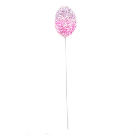 Way To Celebrate Easter Pink Tinsel Egg Pick