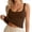 Brown, variant on Fashion Summer Sleeveless Short Top Casual Solid Color Camisole with Built In Bra Business Shirts Women Sleeveless Long Top Lacy Top Women Baseball Mom Tops for Women Athletic Crop Tops Spandex Top