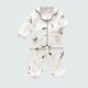 thumbnail image 2 of Odeerbi 1-5 Años Niños Niñas Algodón Pijama Notched Lapel Manga Larga Camisa Pantalones Conjunto Suave Dinosaurio Imprimir Sleepwear Dos Piezas Pijama Conjunto, 2 of 3