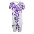 thumbnail image 4 of GERsome Womens 2 Piece Loungewear Sets Floral Print V Neck Pullover Tops and Biker Shorts Workout Sport Tracksuit S-3XL, 4 of 4