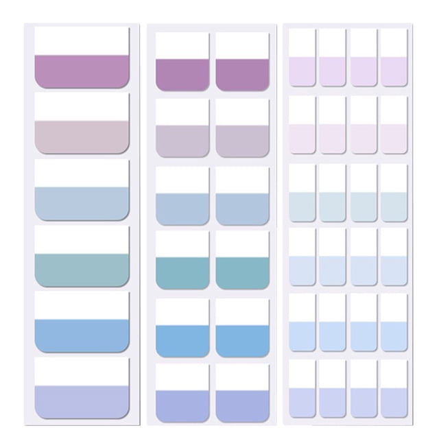 KAKOWELY Index Sticker 3 Sheets Sticky Index Tabs Book Notes Tabs Portable Page Markers Writable Page Sticky Tabs Page Marking Tabs Page Index Markers1.77"X1.1"X0.04"