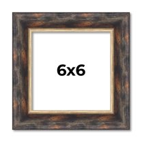 6x6 Frame Gold Real Wood Picture Frame Width 1.5 inches | Interior Frame Depth 0.5 inches | Garrett