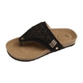 thumbnail image 5 of Rokment Wedges Orthopedic Cork Footbed Thongs Sandals for Women Boho Beach Leather Platform Slides Flip Flops Comfortable Dressy Slip on Slippers Black Size 8.5, 5 of 7