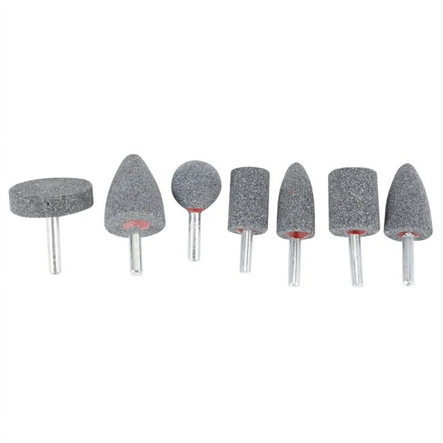 Juego de Puntas Piedra Abrasiva Broca Cabeza Pulido Muela con VáStago 1/4 Pulgada 7 Piezas Piedras Pulir