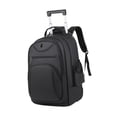 thumbnail image 3 of Mochila para ordenador portátil con ruedas, maletín con ruedas para ordenador portátil, bolso de de negocios con ruedas para mujeres y hombres Negro, 3 of 8