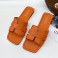 thumbnail image 1 of Sandalias de diseñador de marca de lujo para mujer, chanclas modernas planas con punta cuadrada para playa y exteriores, 2023 qym unisex, 1 of 2
