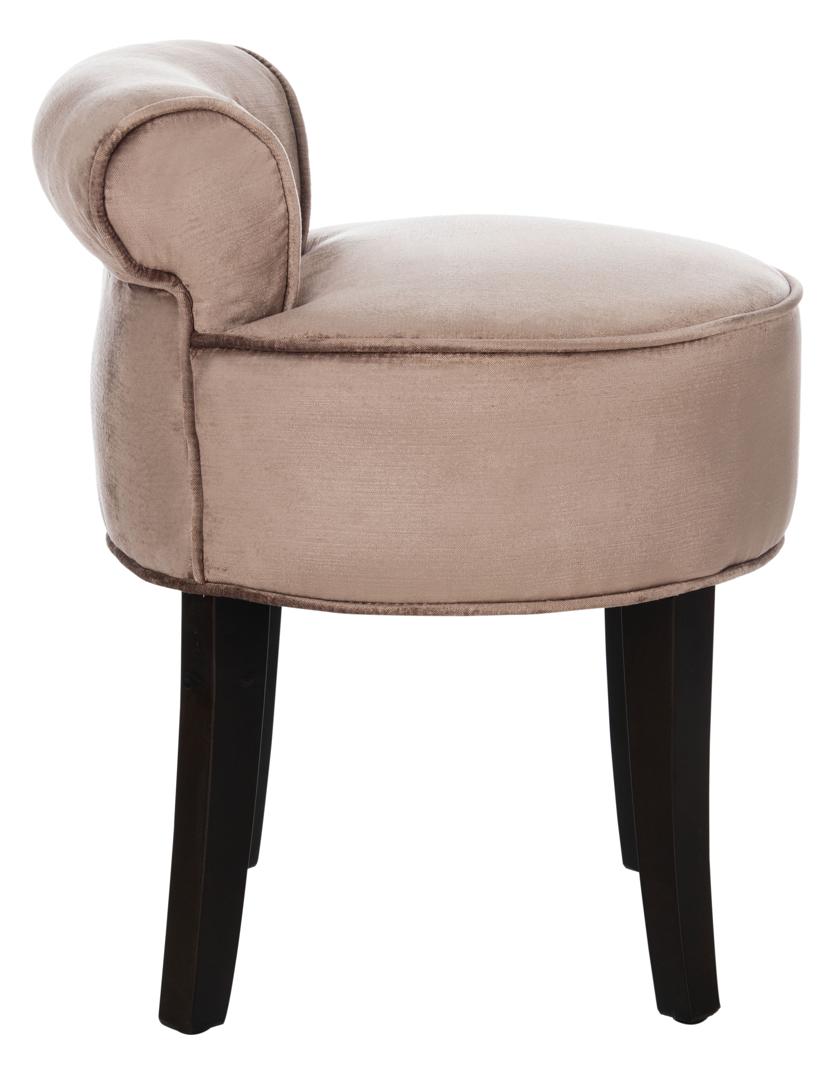 SAFAVIEH Georgia Contemporary Glam Upholstered Vanity Stool, Mink Brown