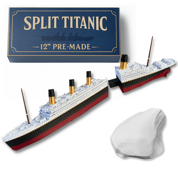 Split In Half RMS Titanic Model Ship 1 Ft Long Assembled Titanic Toys For Kids, Historically Accurate Titanic Toy, Titanic Ship, Titanic Cake Topper, Titanic Figurine, Titanic Boat, Titanic Replicas