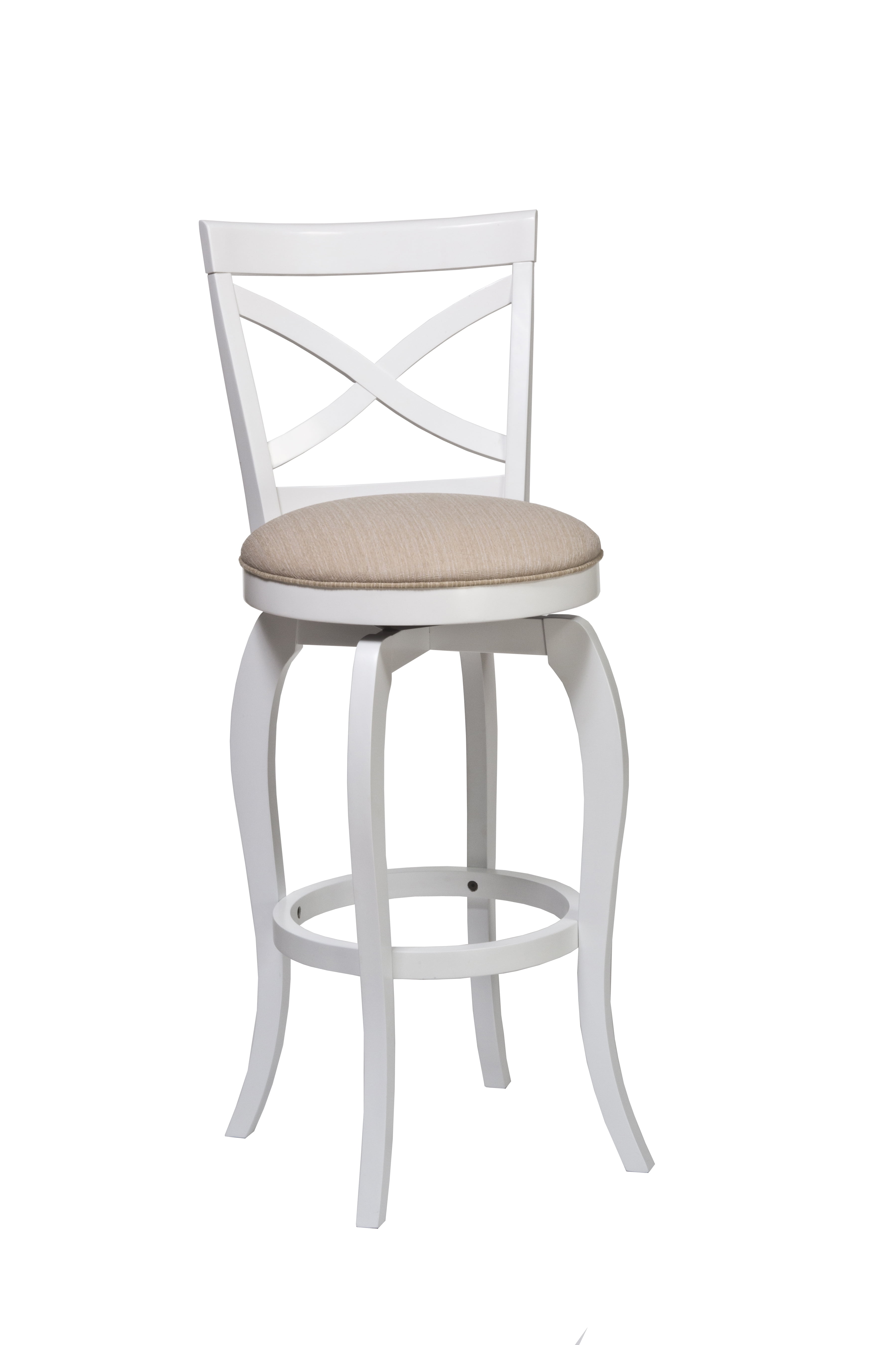 Hillsdale Furniture Ellendale Wood Bar Height Swivel Stool, White