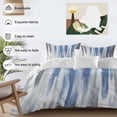thumbnail image 3 of 3 Piece Blue Gray Duvet Cover Set Queen Size,Microfiber Comforter/Quilt Cover with Corner Ties and 2 Pillowcases,Modern Simple Abstract White Ombre Texture All Season Soft Bedding with Zipper Closure, 3 of 8