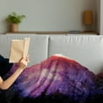 thumbnail image 3 of Galaxy Soft Flannel Fleece Throw Blanket, Famous Movie Prop Galaxy Theme Between Enemies Theme Stripe Illustration in Red, Cozy Plush for Indoor and Outdoor Use, 50" x 70", Black, by Ambesonne, 3 of 5