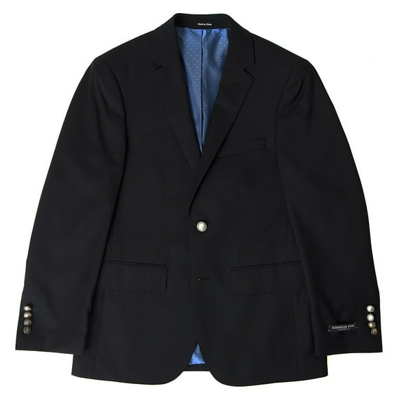 London Fog Men's Taylored Fit Sport Coat Single Breasted Two Button Wool Blazer - Colors