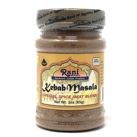 Rani Kebab Masala Indian Spice Blend for Meat Dishes 3oz (85g) PET Jar ~ All Natural, Salt-Free | Vegan | No Colors | Gluten Friendly | NON-GMO | Indian Origin