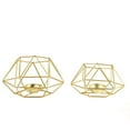 thumbnail image 6 of Efavormart Set of 2 Gold Metal Hexagon Top Geometrical Tealight Candle Holders Flower Vase - 4"|3", 6 of 10
