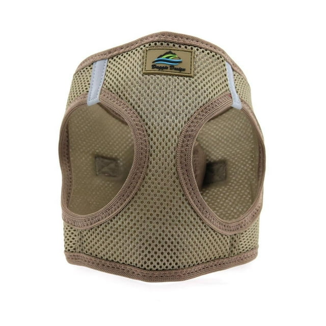DOGGIE DESIGN American River Step in Wrap Up Ultra Choke-Free Mesh Dog Harness with Safe Night Walking Reflective Strips (Soft Mesh Polyester, Machine Wash and Line Dry) (S, Fossil Brown)