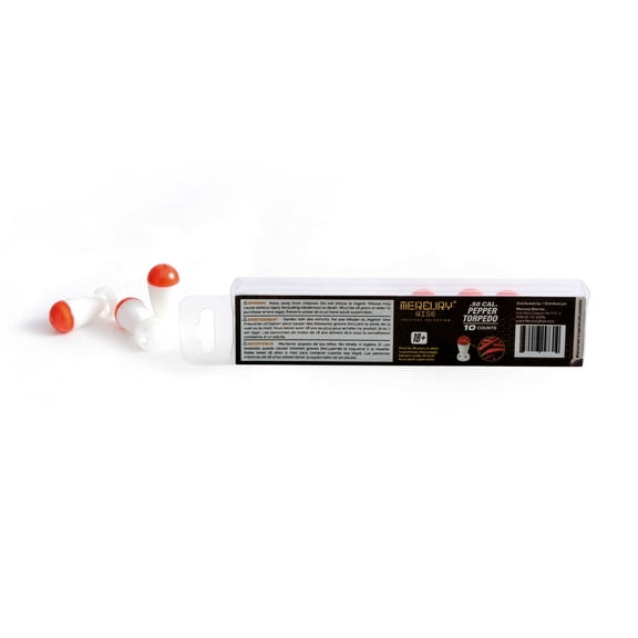 Mercury Rise Self Defense .50 Cal Pepper Torpedo Ammo for Torpedo Revolver Pistol Paintball Gun (10 Counts Per Box)