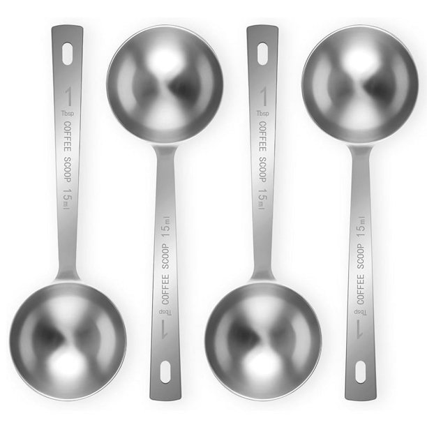4 Cucharas Tipo Cuchara para Café: 1 Cucharada de Medidora, Café Acero Inoxidable 15 Ml, Medidora con