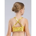 thumbnail image 4 of YiZYiF Kids Girls Shiny Sequin Camisole Crop Top with Skirt 2-Piece Modern Jazz Latin Dance Outfits Gold 14, 4 of 7