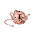 thumbnail image 2 of Acero inoxidable Colador de té suelto Mini Cadena de Cadena Tetera Forma Tetera Colorida Infusor Teahouse Sopa Haciendo Filtro Accesorios Rosa Oro Methold HA059338-03, 2 of 7