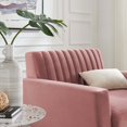 thumbnail image 3 of Tufted Armchair Accent Chair, Velvet, Pink, Modern Contemporary Urban Design, Living Lounge Room Hotel Lobby Hospitality, 3 of 7