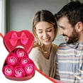 thumbnail image 3 of Vacemry Under $5 Rose Scented Soap Flowers, Heart Shape Artificial Bloom Arrangement, 6Pcs Bath Body Gift Set with Box, Decorative Artificial Floral for Home, 3 of 4