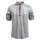 thumbnail image 1 of pstuiky camisas de manga larga para hombre, Suéter informal de manga larga con cuello redondo y cordón ajustable de color liso para hombre tops de invierno para hombre l, 1 of 9