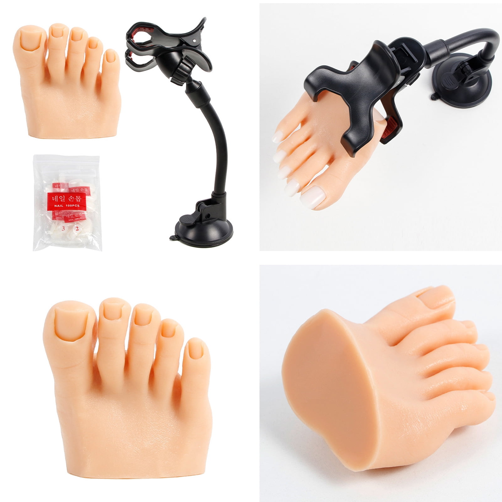 COMEET Practice Feet,Half Foot Designs Practice Fake Foot Model Flexible Soft Silicone Prosthetic Manicure Tool for Nails Tips Art Training