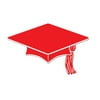 Beistle Graduation Decoration Mini Grad Cap 6" Cutouts, Red, 10 Pack