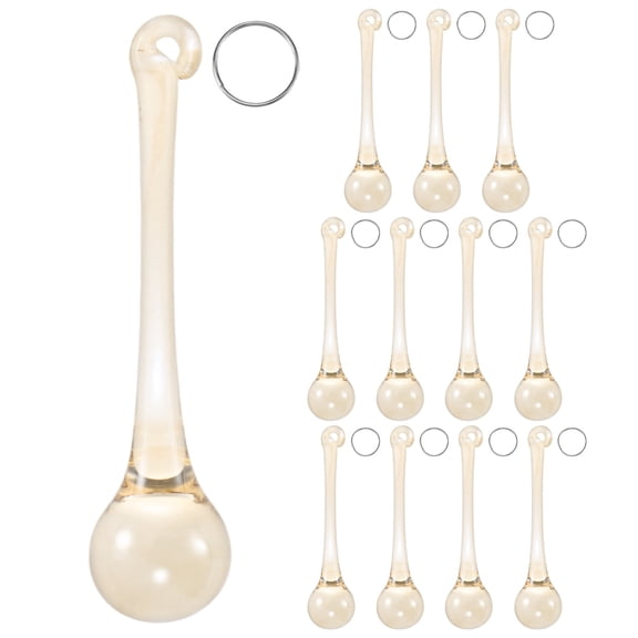 Uxcell 12-Pack Crystal Raindrop Prisms, 78mm Replacement Chandelier Teardrop Icicle Drops Hanging Pendant for Lamp [Champagne]