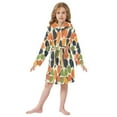 thumbnail image 6 of FORMRS Kids Bathrobe Unisex Hooded Robe Toddler Pajamas Sleepwear, Size 10-12T, Black Clover Pattern, 6 of 7