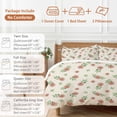 thumbnail image 6 of Cal King 4 Piece Bedding Set Pastoral Flower Leaves Seamless Soft Breathable Duvet Cover and Pillowcase,Retro Linen Duvet Cover Set Washable Bed Sheets for Bedroom Dormitory Guest Room, 6 of 9