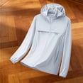 thumbnail image 3 of Daiosportswear Women's Upf 50+ Lightweight Full-Zip Hooded Sun Protection Jacket with Breathable Vents and Elastic Cuffs Light Blue XXXXXL, 3 of 5