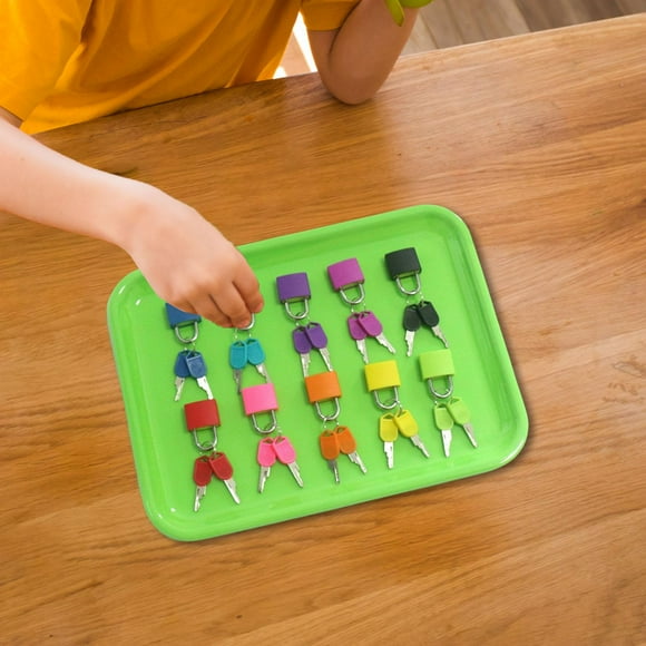 Juego de y llave Montessori portátil para niños pequeños, regalo de cumpleaños, 10 Uds. 10 piezas Hugo Bloquear juguetes