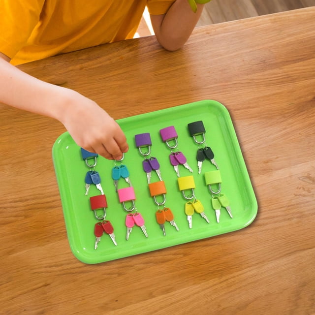 Juego de y llave Montessori portátil para niños pequeños, regalo de cumpleaños, 10 Uds. 10 piezas Hugo Bloquear juguetes