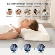 Maxkare Cervical Memory Foam Pillow, CertiPUR-US Certification, for Side Back & Stomach Sleepers