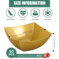 thumbnail image 2 of 50 Pcs Square Plastic Serving Bowls Disposable Snack Salad Bowl Small Party Candy Bar Containers Taco Bar Serving Dishes for Buffet Chips Fruit(Gold,8 oz), 2 of 12