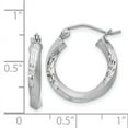 thumbnail image 2 of Beautiful Sterling Silver RH-plated Satin D/C Twisted 3x18mm Hoop Earrings, 2 of 2