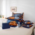 thumbnail image 6 of Manfei Happy Fall 7 Pieces Bedding Comforter Set,Rustic Pumpkin Maples Full Bedding Set,Orange Blue Fitted Sheet Flat Sheet For Girl Boys,Microfiber Bedroom Decor Reversible, 6 of 8