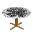 thumbnail image 3 of BANET Decorative Round Table Cover Elastic Tablecloth, Compass Polyester Fitted Table Cover Elastic Edged, Hand Drawn Print Fabric Table Cover, Fits Round Table , for Indoor Outdoor 38"-42, 3 of 8
