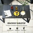 thumbnail image 4 of Outsunny Table Basse d'Extérieur, Table de Patio avec Plateau à Lattes, Noir, 4 of 10