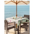 thumbnail image 2 of Outdoor Tablecloth with Umbrella Hole and Zipper, Easter Square Table Cloth 60x60 Inch Waterproof Tablecloth, Retro Farmhouse Gnomes Flowers Rabbit Eggs Plaid Picnic Table Cover for Patio Camping, 2 of 7