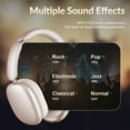 thumbnail image 5 of Mahipey Hybrid Active Noise Cancelling Headphones,60H Playtime Foldable Wireless Over Ear Bluetooth 5.4 Headphones,5 EQ Music Modes,Hi-Res Audio,Deep Bass,Breathable Leather Earpads,Gold, 5 of 7