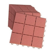 12 Piece Patio Walkway Pavers 11 3/4" X 11 3/4" SetB Brick Color