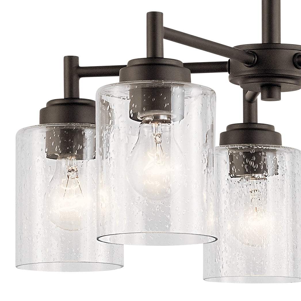 Kichler Winslow 5 Light Olde Bronze Contemporary Chandelier with Clear Seeded Glass