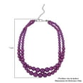 thumbnail image 5 of Purple Color Wood Mix Stainless Steel Double Row Beaded Necklace for Women Size 18" Birthday Christmas Gifts for Women, 5 of 7