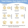thumbnail image 7 of 1Box 80Pcs 8 Style Stainless Steel Fancy Bead Caps Multi-Petal Flower Bead Cap Golden Bead Cap Hole 1~1.5mm for Bracelet Necklace Earring Jewlery Making, 7 of 7