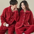 thumbnail image 2 of Conjunto de pijamas para parejas, ropa de invierno gruesa, suave y acogedora, Simple, informal, ajustada, temperamento cálido, frescura, a la moda, 2 of 5