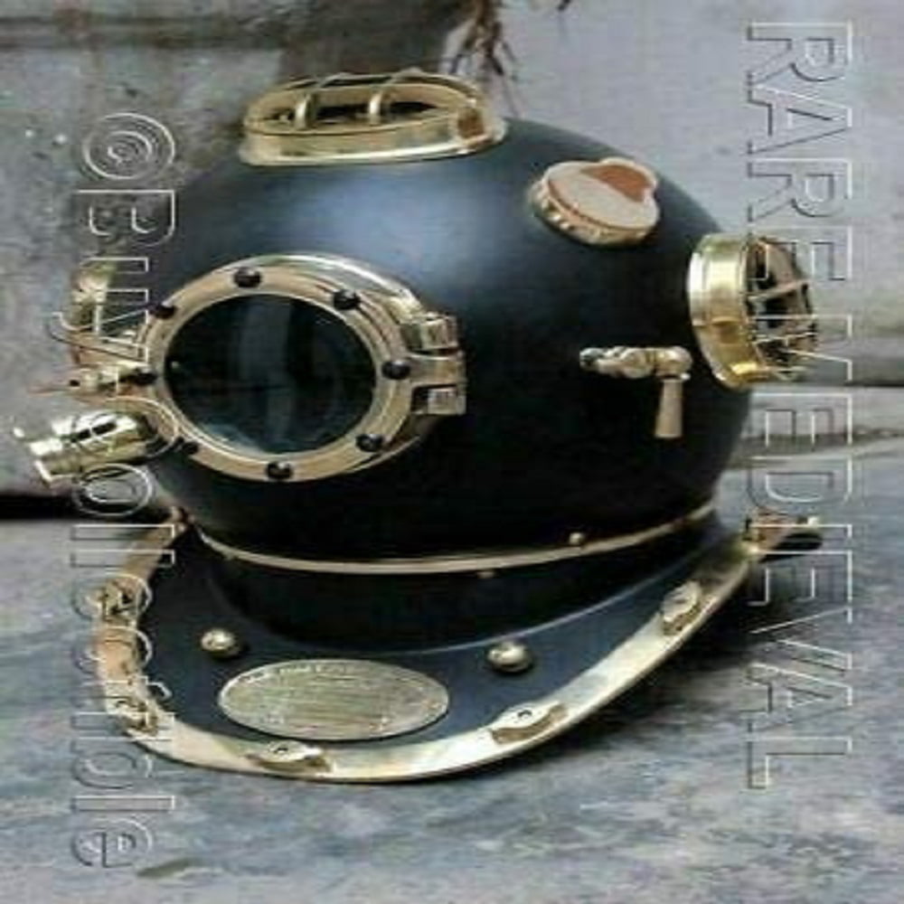 NauticalMart Vintage Brass Aluminium U.S Navy V Diving Divers Helmet Full Size 