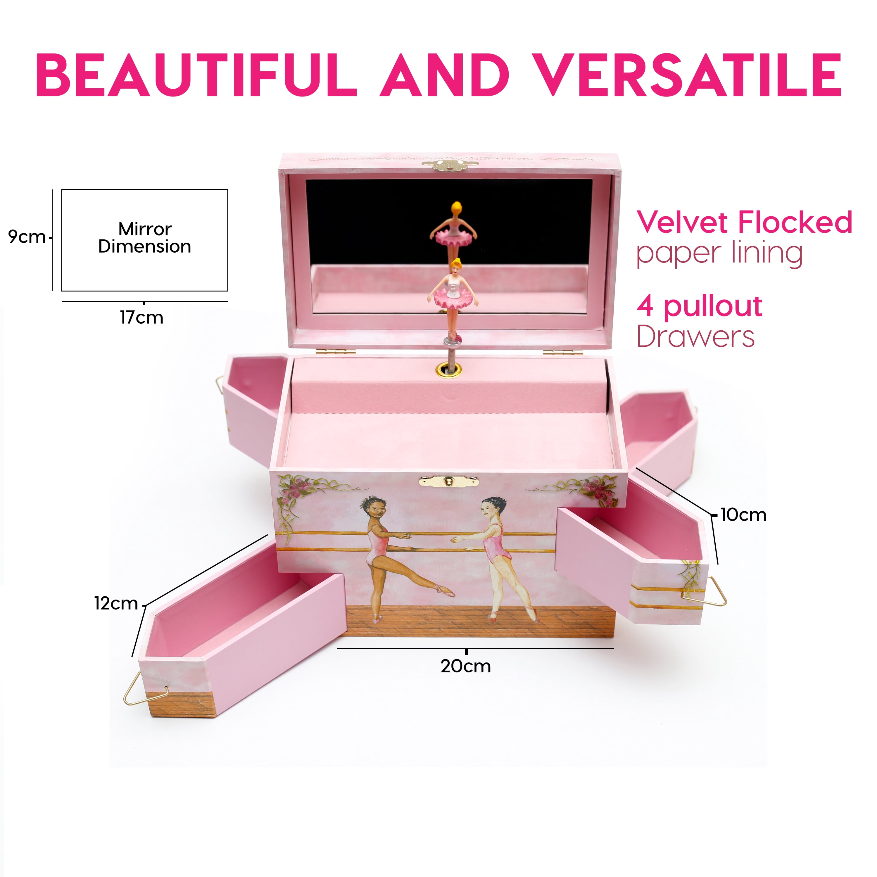 Enchantmints Ballet School - Dance Recital Gifts for Girls Ballerina Toys Ballerina Gifts Ballet Recital Gifts for Little Girls Girls Jewelry Box Age 3+